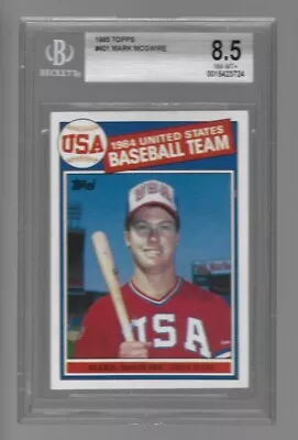1985 Topps #401 Mark Mcgwire Bgs 8.5 Nm-mt+ 1984 Usa Rookie Rc • $75