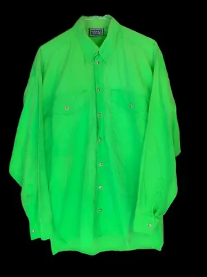 Versace Classic V2 Shirt M Medium Mens Green LS Buttons Western Style • $111.60