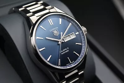 TAG Heuer Carrera Calibre 5 Automatic Blue Mens Watch - WAR201E • £1500