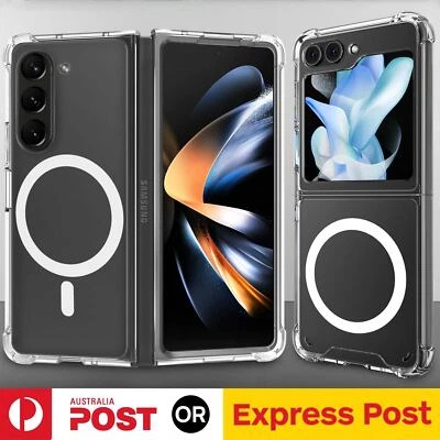 $10.85 • Buy Fr Samsung Galaxy Z Fold 5 Flip 5 4 5G Case Magnetic Clear Shockproof Slim Cover