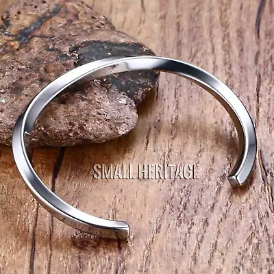 Vintage Stainless Steel Bangle Mobius Twisted Cuff Bracelet For Men Women Unisex • $18.25