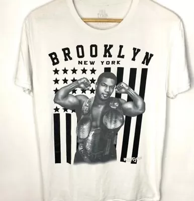 Vintage Mike Tyson Brooklyn New York White Short Sleeve Graphic T Shirt Large • $16.59