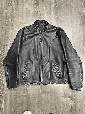 $249.99 • Buy Schott Leather Cafe Racer Motorcycle Jacket 141 L 42 Excellent Condition Vintage