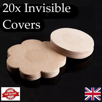 20x Nipple Invisible Breast Covers Adhesive No Bra Stick Boob Pads Cover Pasties • £2.89