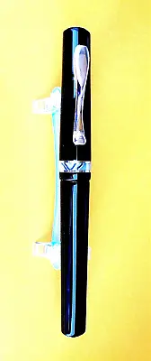 Levenger Visconti Black Tie Tuxedo Voyager Roller Ball Pen With Pearl Trim. • $105