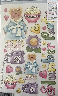 EZ Rub On Transfers BNIP Slumber Party Card Making Scrapbooking Fun Stickers • £1.49