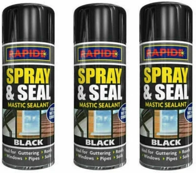 £12.99 • Buy Black Spray N Seal Mastic Black Spray Paint Sealant Roof Window Pipes Guttering