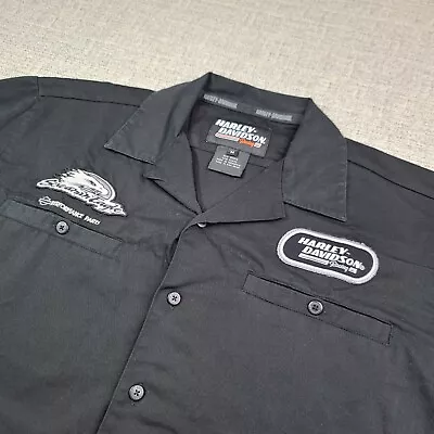 Harley Davidson Mechanic Shirt Men's Medium Black Screaming Eagle Short Sleeve • $34.95
