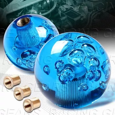 Vip Ball 60mm W-power Transparent Manual Mt Blue Crystal Bubble Shift Knob • $16.95