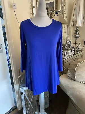 Yong Kim Cobalt Blue Tunic With Chiffon Godet At The Back Size 10 BNWOT • £20