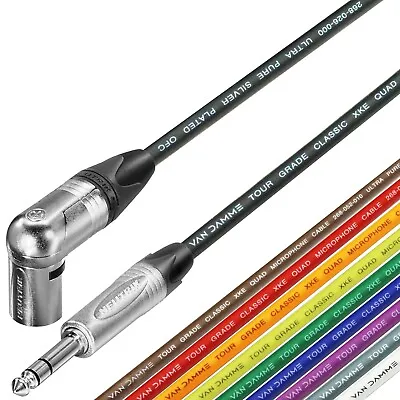 TRS 1/4  6.35mm To Right Angle Male XLR Van Damme Cable Starquad Neutrik Lead • £22.59