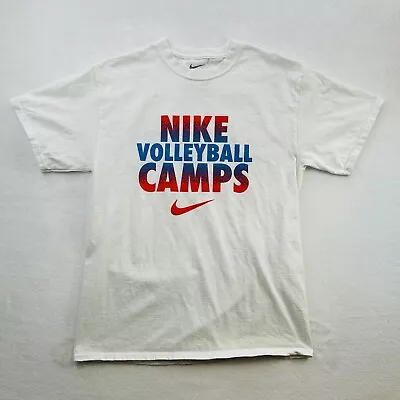 Nike Shirt Adult Medium White Swoosh Spell Out Volleyball Outdoor Athletic Mens • $10.88