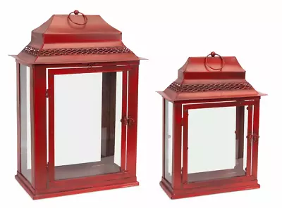 Lanterns (Set Of 2) 21 H 16 H Metal/Glass • $157.59