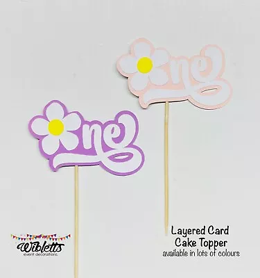 CUTE HIPPIE HIPPY DAISY FLOWER THEME ONE CAKE TOPPER 1st BIRTHDAY PARTY • $12.50
