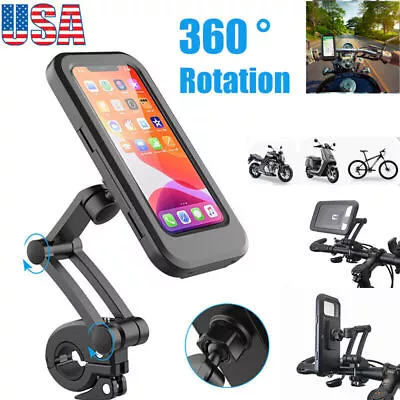 Holder Cell Phone Motorcycle Bike Waterproof Handlebar Touch Screen Case Mount • $5.49