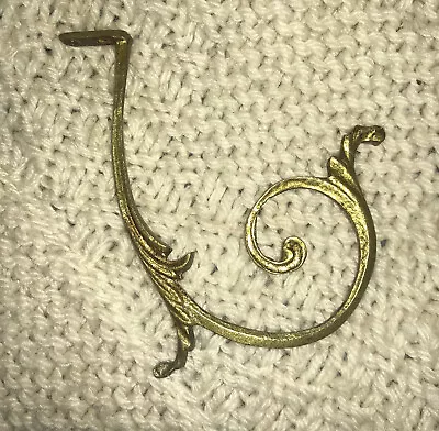 $59 • Buy 2 French Brass Finales Parts Arms Chandelier Scroll Gold Vintage Antique Parts