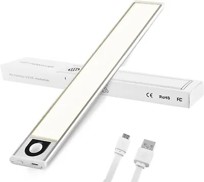 Cordless LED PIR Motion Sensor Lights Strip Cabinet Closet Lamp USB Rechargeable • £9.99