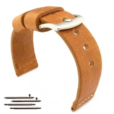 Genuine Leather Watch Strap Band Regular And Extra Long 18 20 22 24 Riviera MM • £15.95