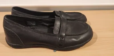 Women’s KEEN Loafers Black Leather Cush Comfort Ortho Shoes US 7.5 EU 38 • $29.99