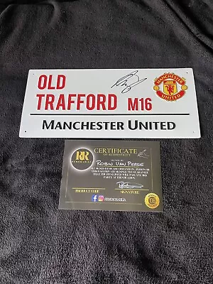 Robin Van Persie Signed Manchester United Street Sign With Coa 😎😎 • £49.99