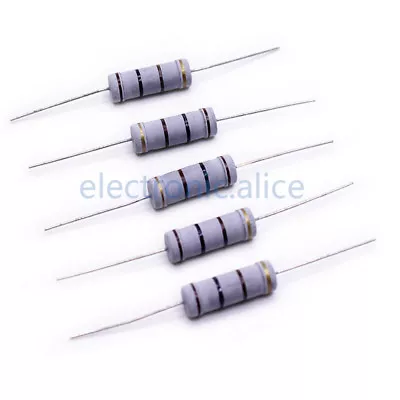 5W 5 Watt Metal Oxide Film Resistors 30 Value Assorted 1 Ohm ~ 1M Ohm Kit 60pcs • $11.18