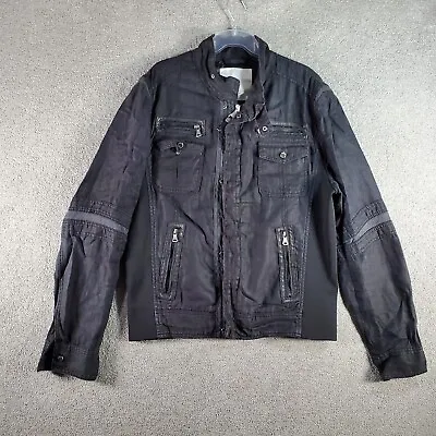ZARA Jacket Mens Extra Large Black Casual Full Zip Snap Pocketed Long Sleeve • $26.99
