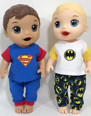 💙 Boy Doll Clothes Fits 12” Baby Alive Dolls T-Shirt Pants BATMAN + SUPERMAN 💙 • $15.99