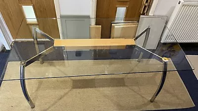 * REDUCED* John Lewis  Rectangular Glass & Oak Dining Table (160 X 80cm) Seats 6 • £25
