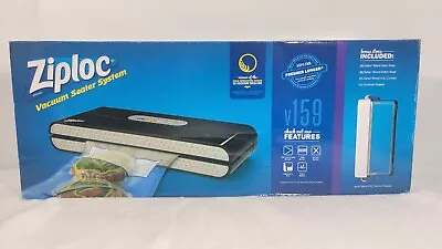 $55 • Buy Ziploc Vacuum Sealer System V159 Food Saver With Quart Gallon 0.5L Canister Bags