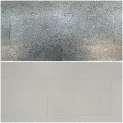 Grey Bathroom Cladding Tile Effect 8mm PVC Wall Panels Shower Wet Wall 4 Pack • £0.99