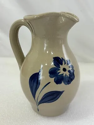 Williamsburg Pottery Left Hand Pitcher Hand Thrown Salt Glazed Stoneware 6.25  • $22