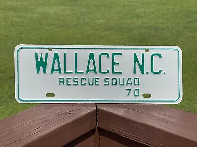 NOS Wallace North Carolina License Plate Rescue Squad #70 NC City Plate • $75