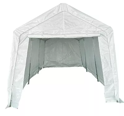 BIRCHTREE Garage Carport Shelter Car Port Canopy 3m X 6m Galvanised Frame White • £100