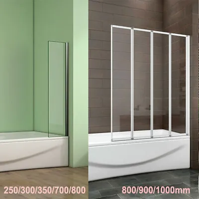 £72 • Buy Bath Screen Pivot Folding/Fixing Shower Screen Panel Clear Tempered Glass 1400mm