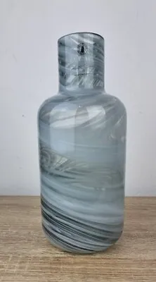 Ikea Blue Glass Vase- Marble Effect Pattern - Hand Made • £25