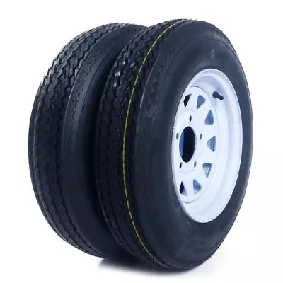 2pcs Trailer Tires & Rims 5.30-12 5.30x12 Load Range C 5 Lug White Spoke Wheel • $111.36