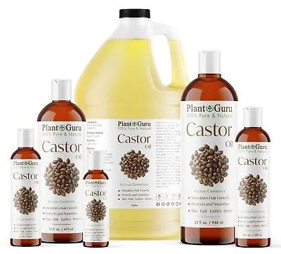 Castor Oil Expeller Pressed 100% Pure For Eyelashes Eyebrows Hair Growth Bulk • $38.40