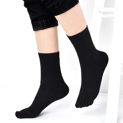 5Pairs Men Cotton Blend Five Finger Toe Socks Casual Sport Ankle Crew Casual Ṅ • $12.87