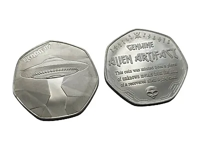 £6.99 • Buy Pure Titanium UFO/Spaceship/Alien Commemorative Coin, Solid Bullion Metal ( Ti )