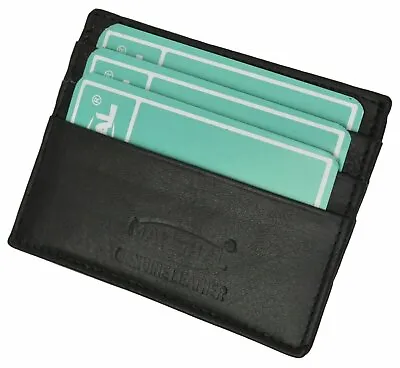 Men's Genuine Leather Front Pocket Slim Thin ID Credit Card Money Holder Wallet • $8.99