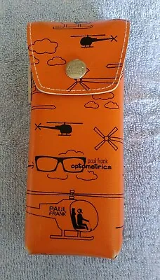 Paul Frank Optometrics Orange Eyeglass Or Sunglasses Case Helicopter Print VHTF • $14.99