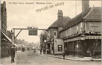 Postcard Waltham Cross Nr Cheshunt Hertfordshire Pub Ye Olde Foure Swannes • £6.99