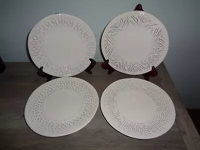 4 VIETRI White Incanto Salad Plates Italy 4 Designs • $99