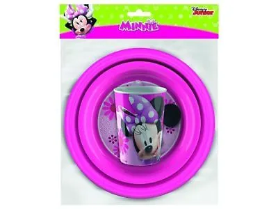 Disney Minnie Mouse Childrens Mealtime Set Complete With Cup Bowl And Plate NEW • £7.99