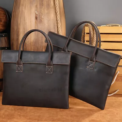 Men's Genuine Leather Briefcase Business Handbag 13 -16  Laptop Bag Work Bag New • $68.99