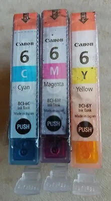 Canon BCI-6 Cyan & Yellow & Magenta Genuine 3 Of Ink Cartridges CANON BCI-6 • £8.50
