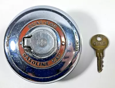 Vintage DUAL-LOC # 22A LOCKING FUEL TANK GAS CAP W/ Yale KEY Not Junior 30s 40s • $30