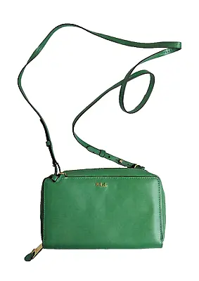 Lauren Ralph Lauren Leather Crossbody Wallet Purse - Green • $49.99
