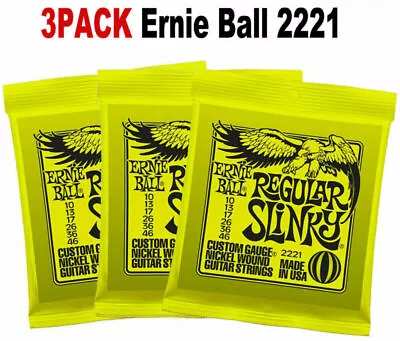 $23.45 • Buy 1-3Pcs ERNIE BALL 2221 Electric GUITAR STRINGS Regular Slinky Custom Light 10-46