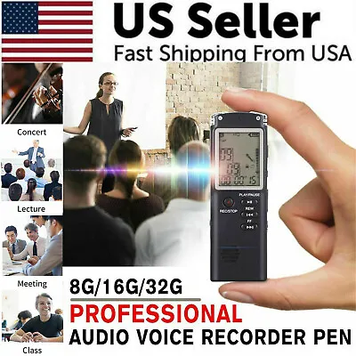 32G Voice Activated Mini Digital Sound Audio Recorder Dictaphone MP3 Player • $24.99